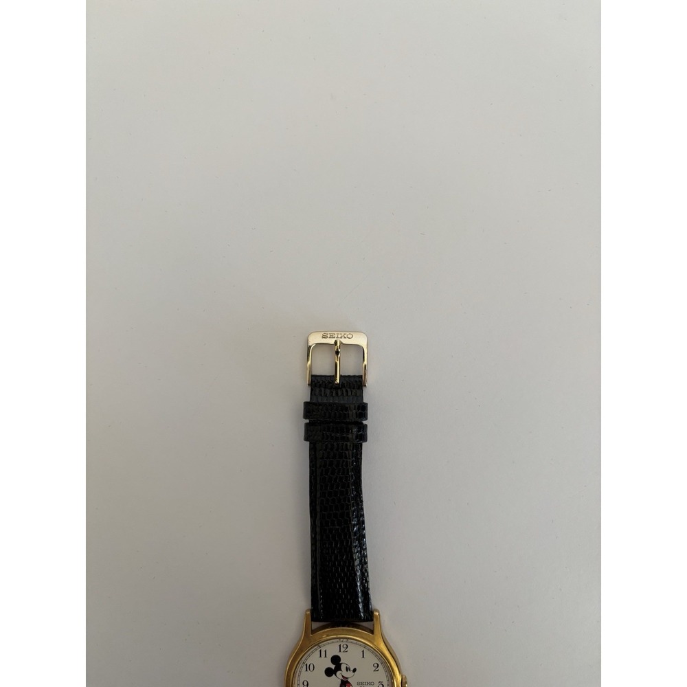 Vintage Seiko Mens Watch Gold Tone White Dial V700-8A10 Leather - Picture 7 of 8